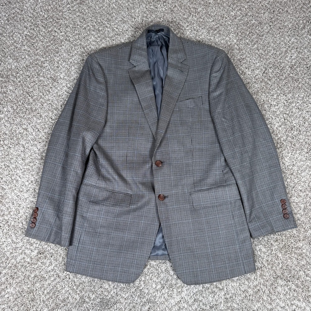 Ralph Lauren Sport Coat Mens 38R Gray Glen Plaid Silk Wool Blazer Classic